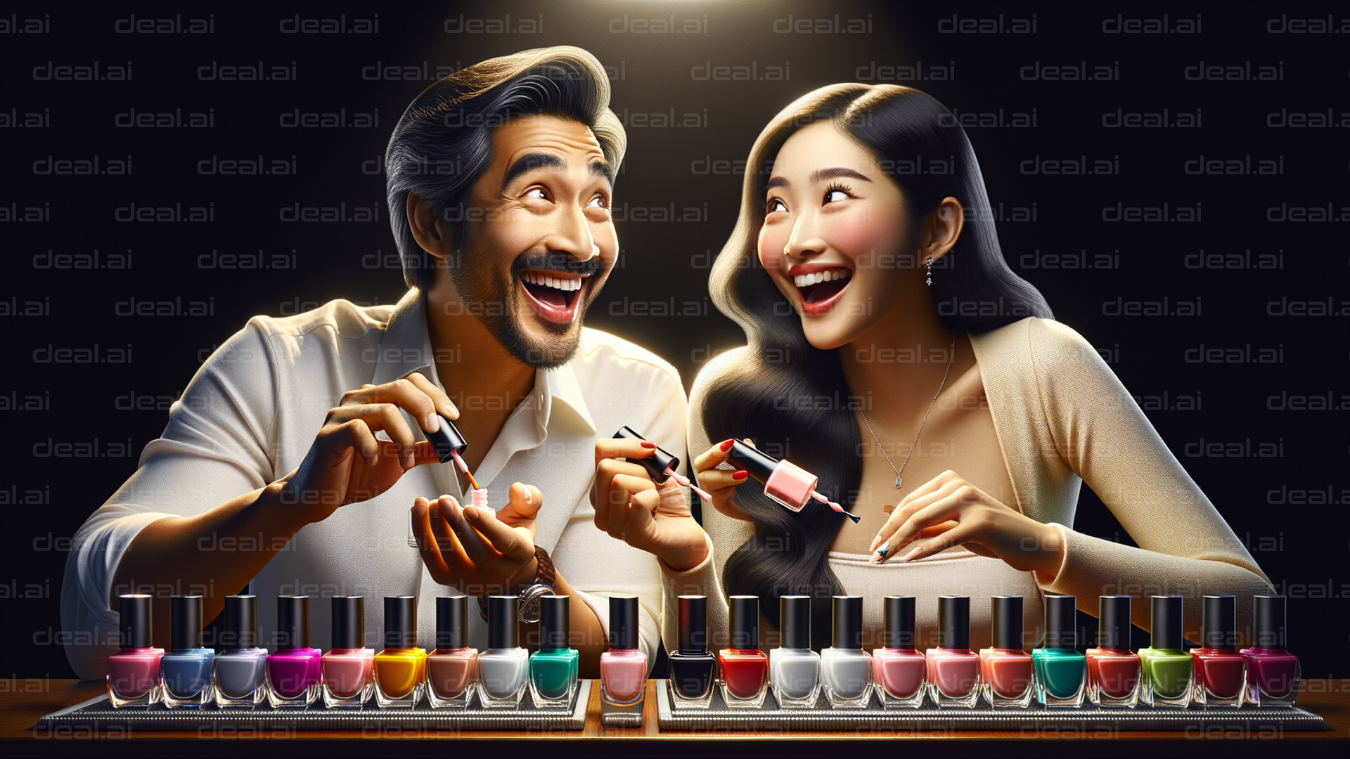 "Joyful Nail Polish Moment"