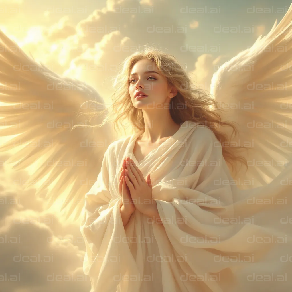 Ethereal Angel in the Clouds