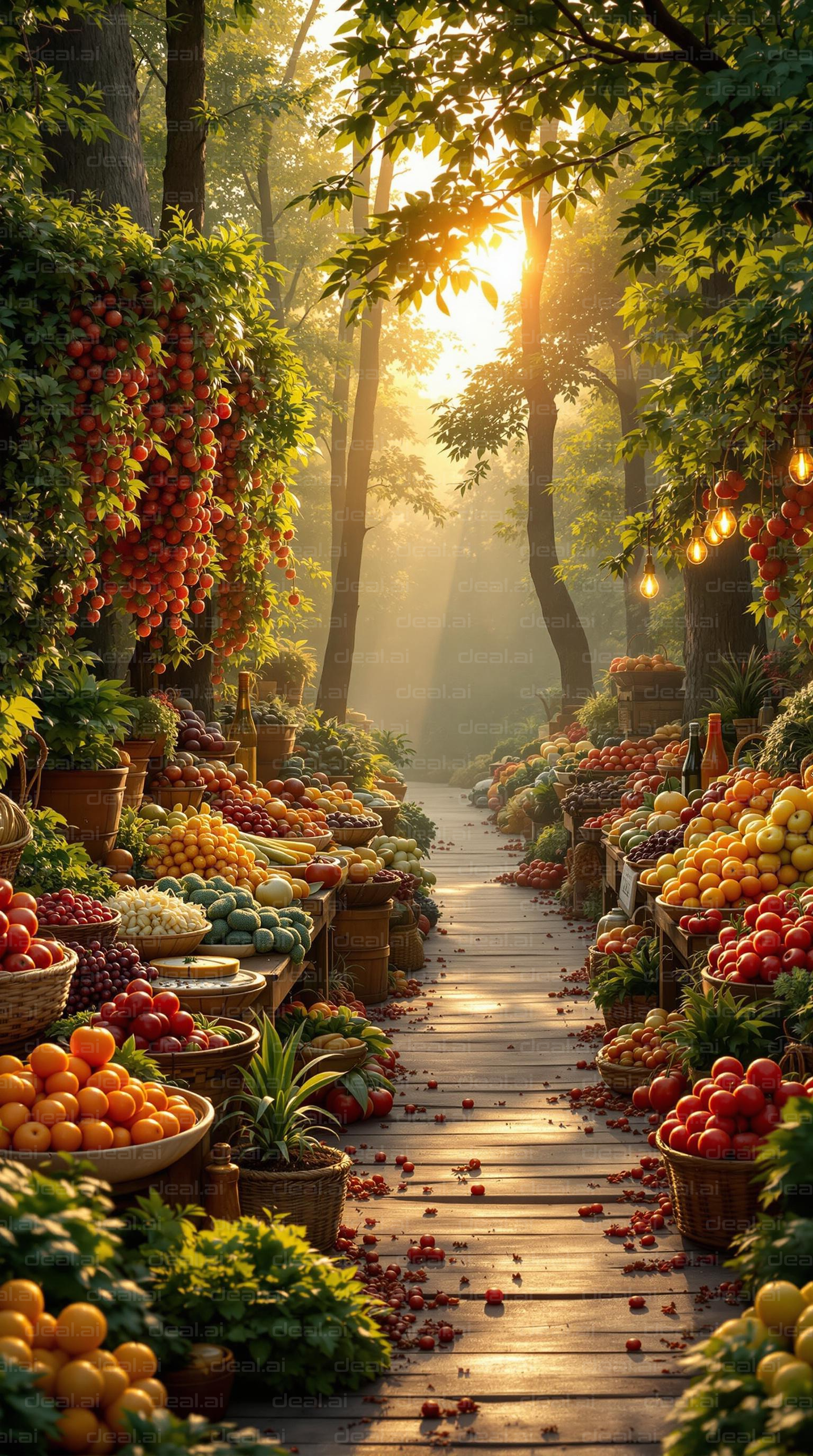 Sunlit Forest Fruit Market