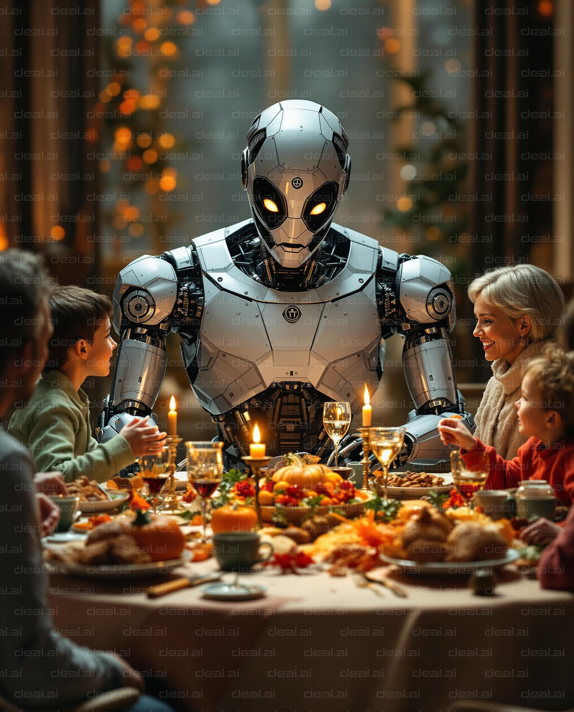 Robot Joins Family Dinner Celebration