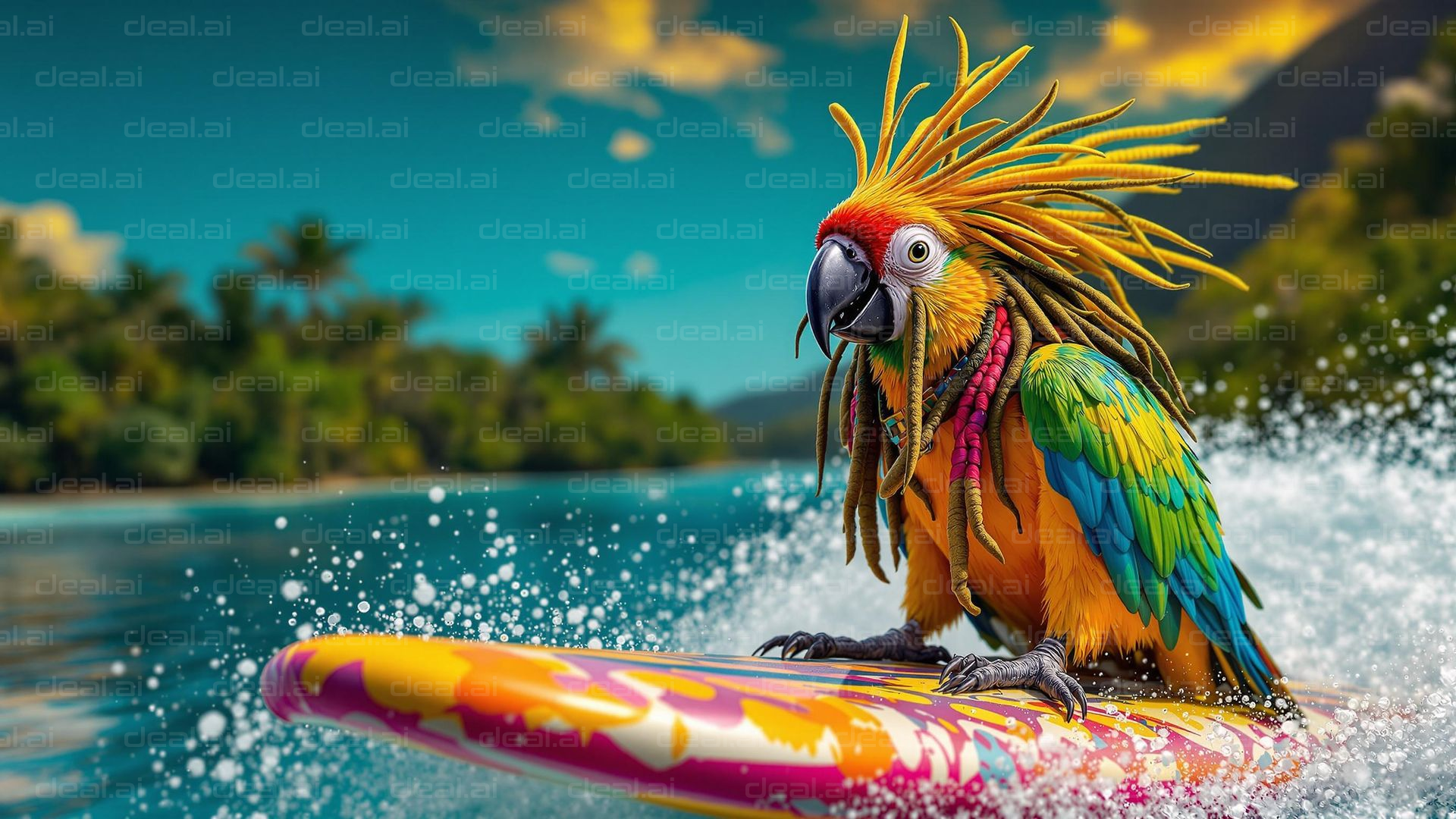 Surfing Parrot Adventure