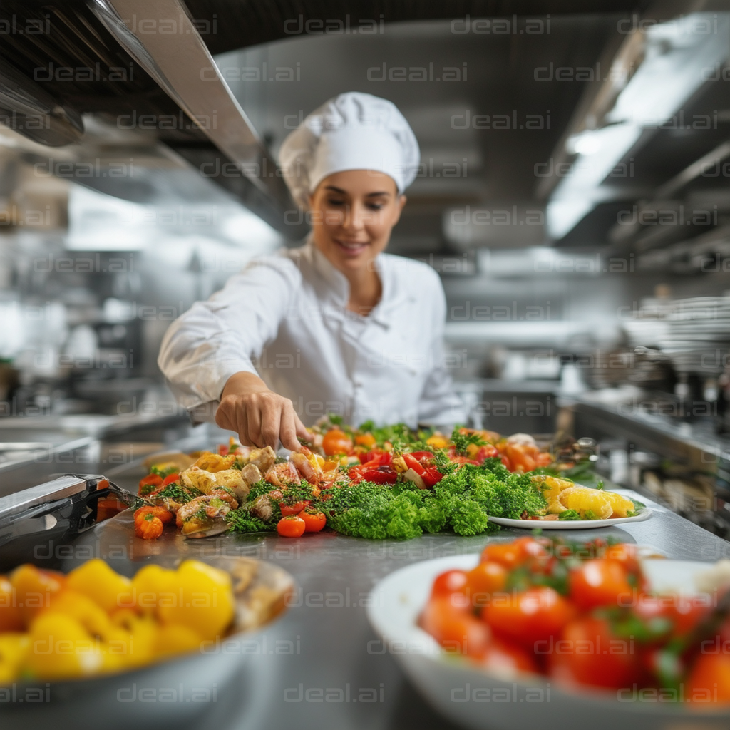 Chef Creating Vibrant Vegetable Dishes