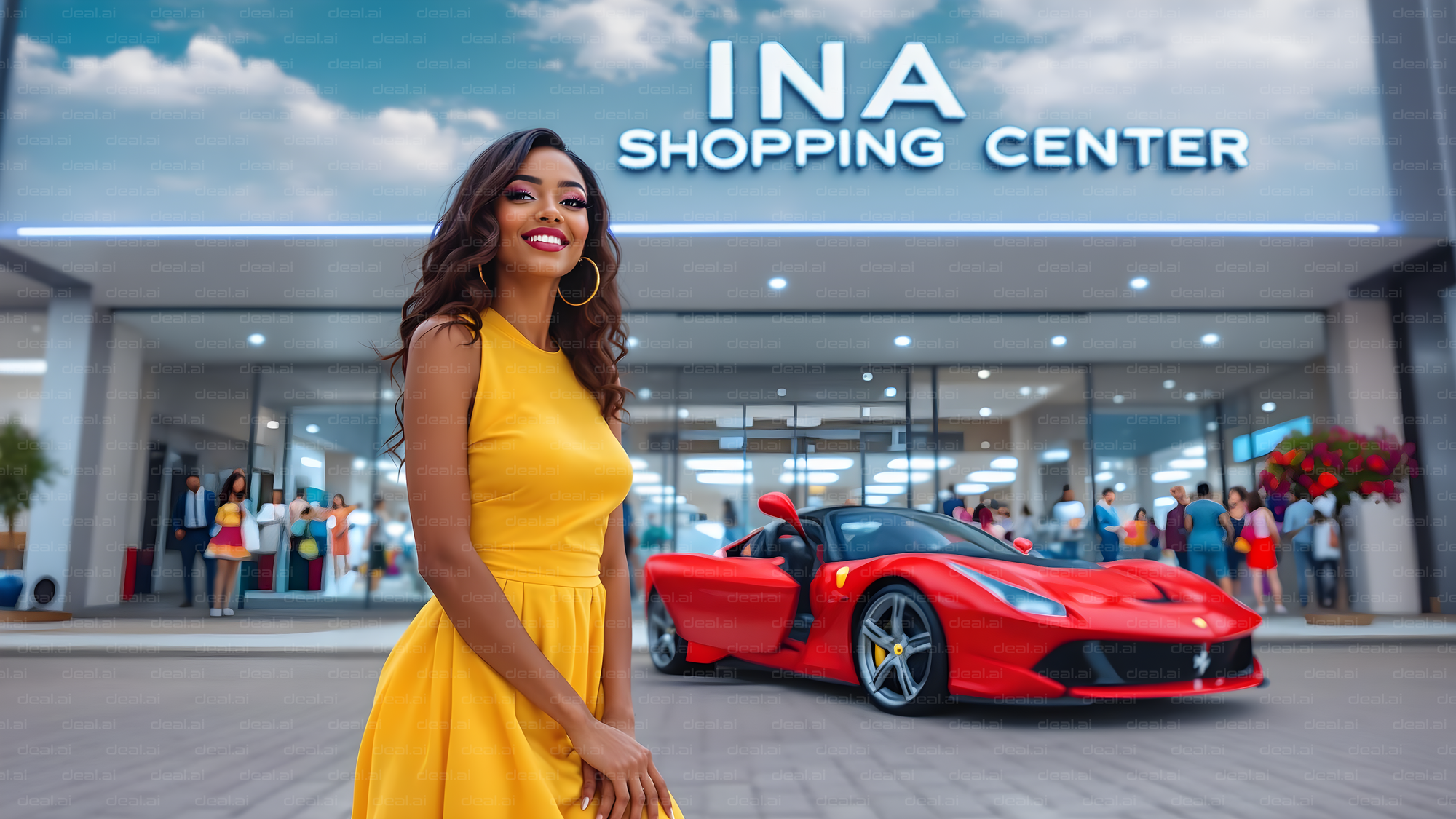 Shopping in Style with Sports Car