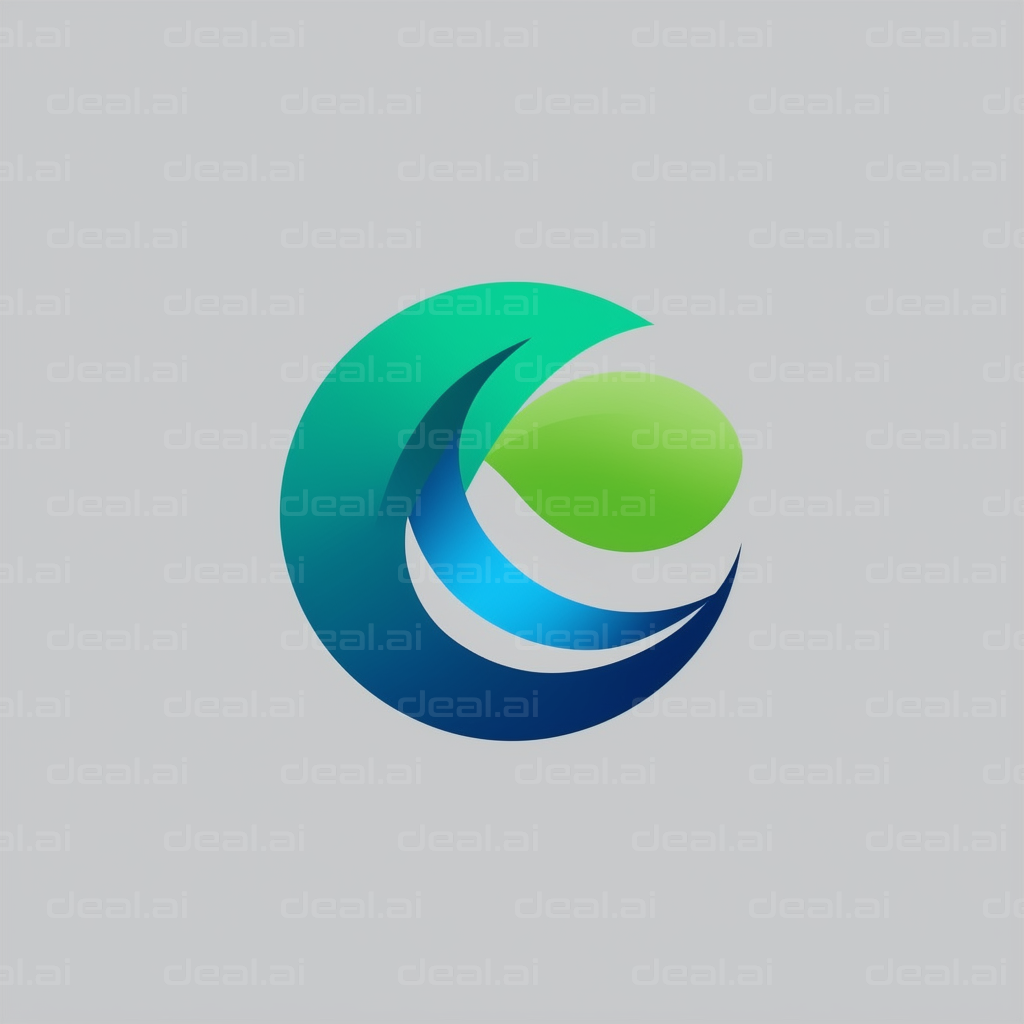 Abstract Green and Blue Circular Logo