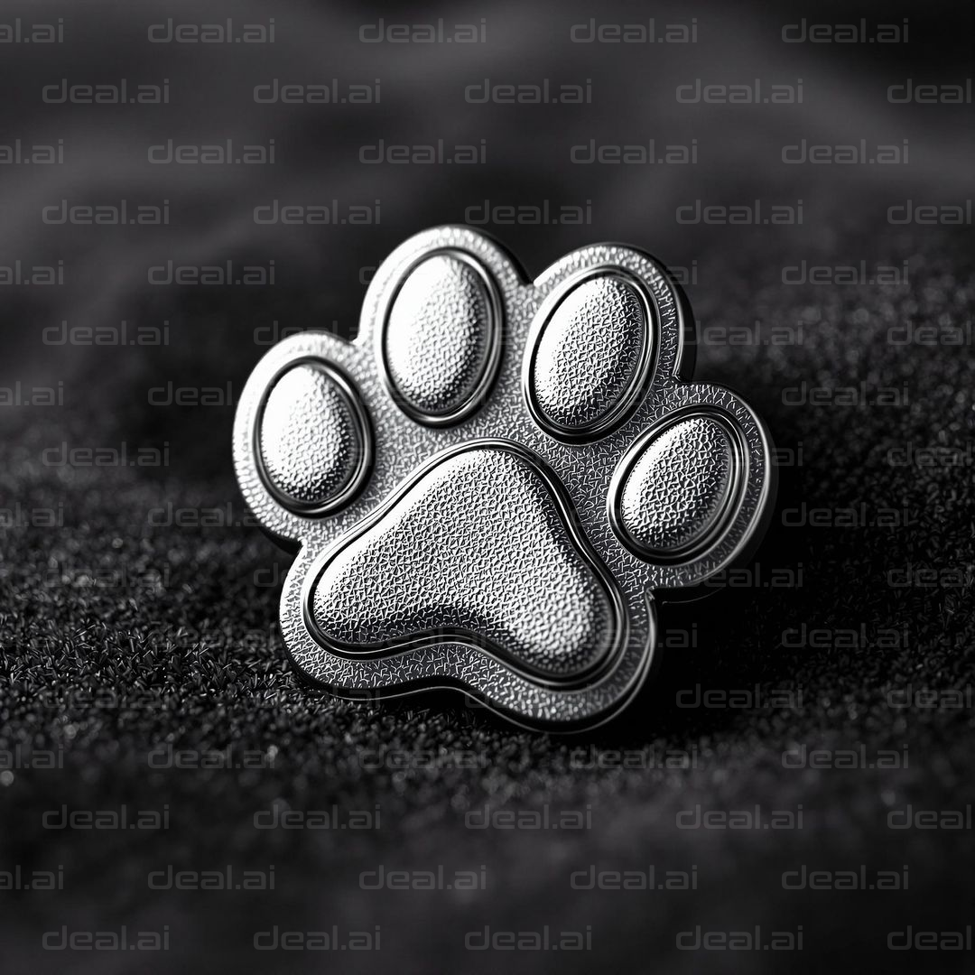 Silver Paw Print Badge