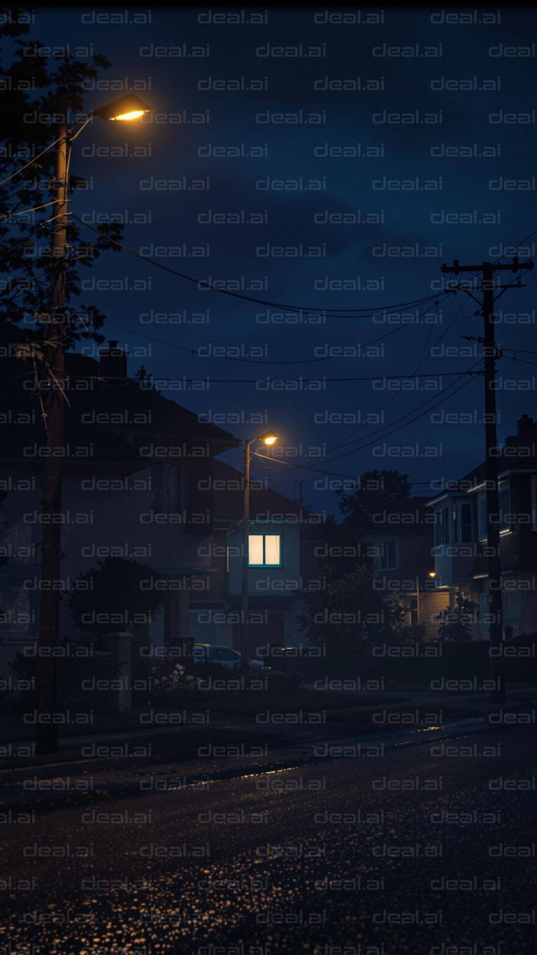 "Quiet Night Street Illumination"