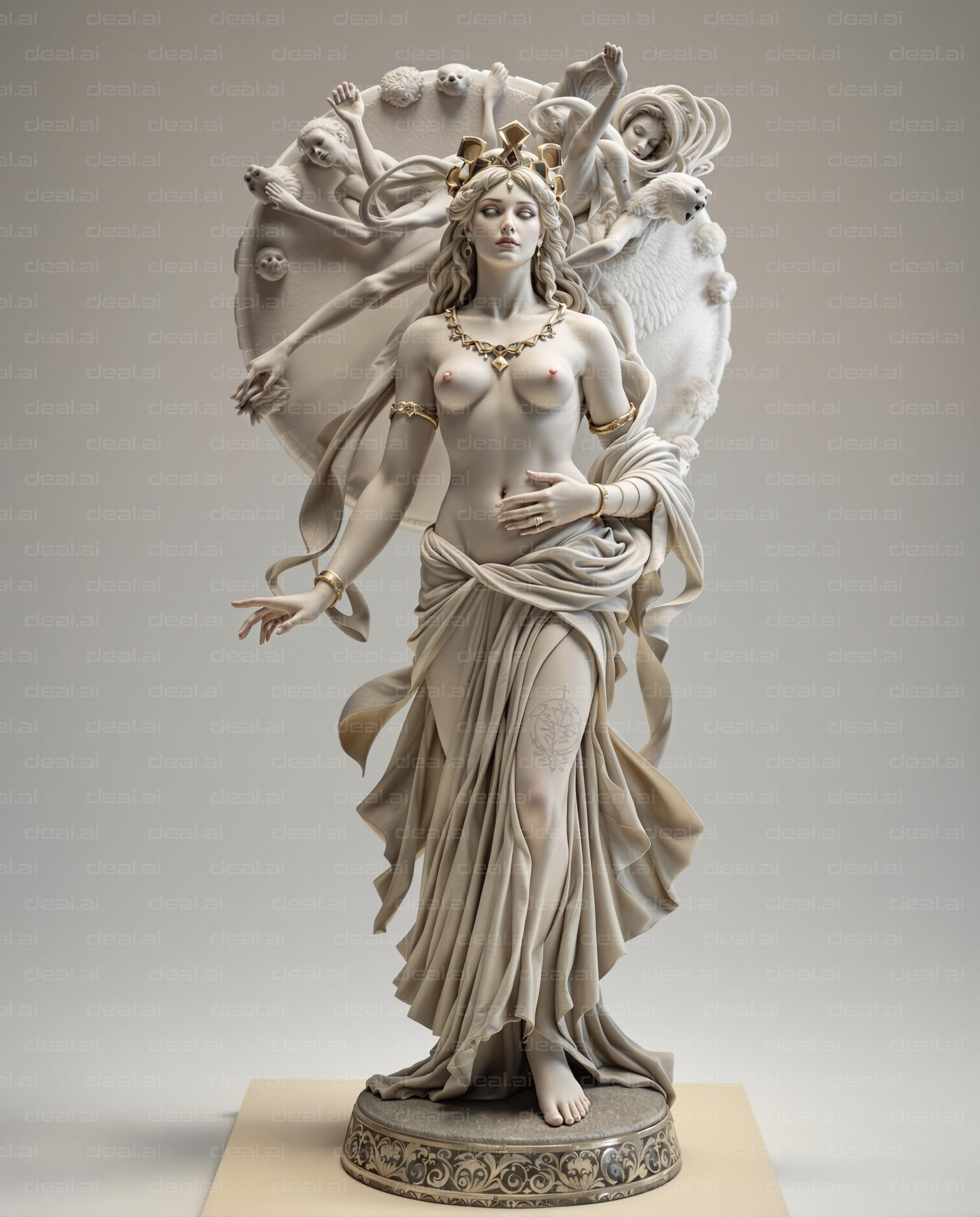 "Elegant Marble Goddess Sculpture"