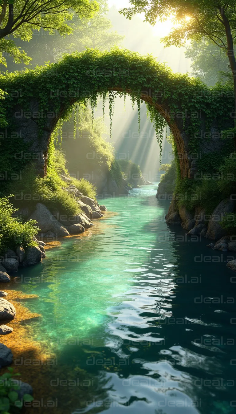 Enchanting Sunlit Forest Bridge