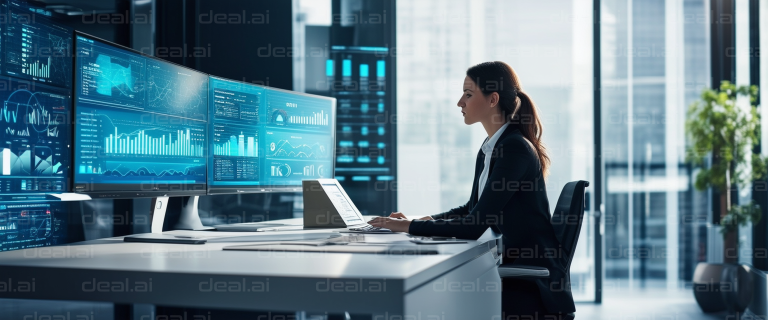 "Professional Analyzing Data on Monitors"