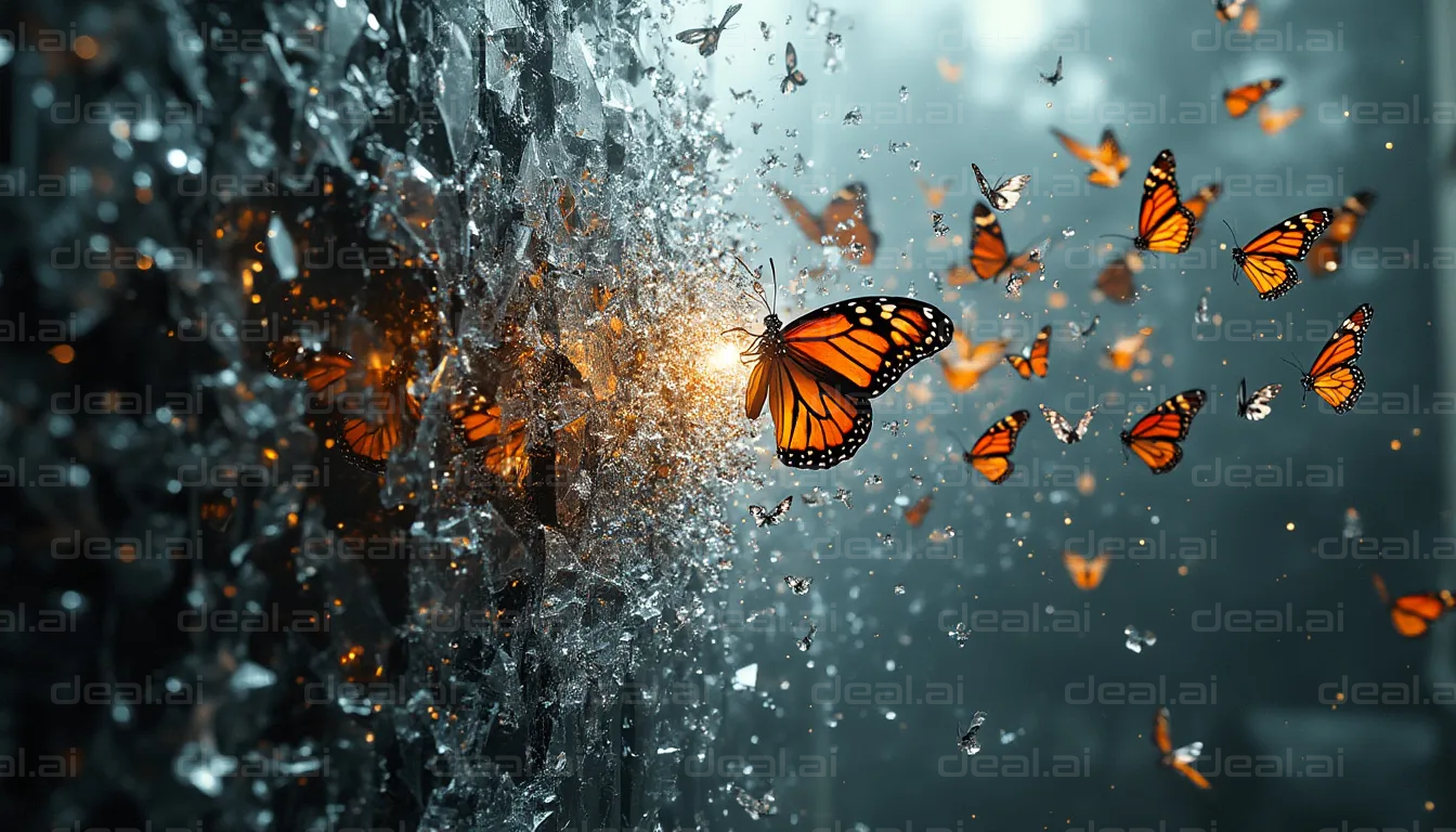 "Butterflies Shattering Through Glass"