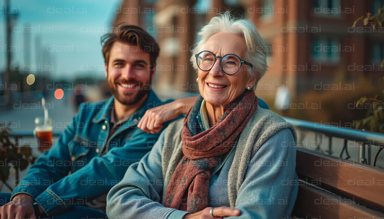 Grandmother and Grandson Smiling