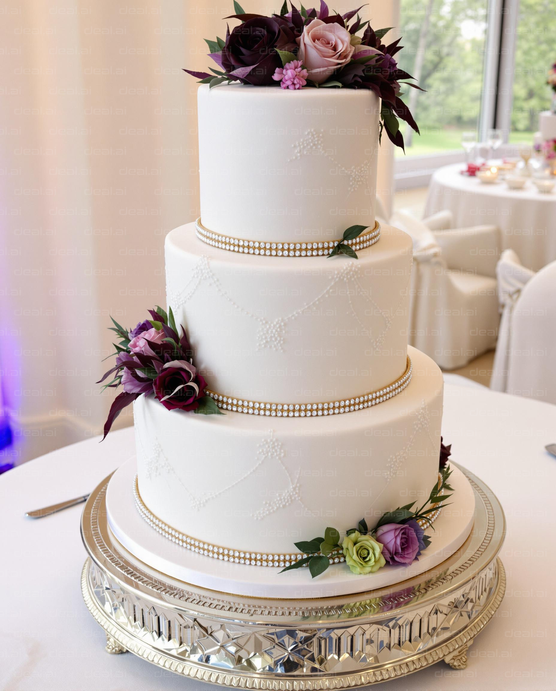 Elegant Three-Tier Wedding Cake