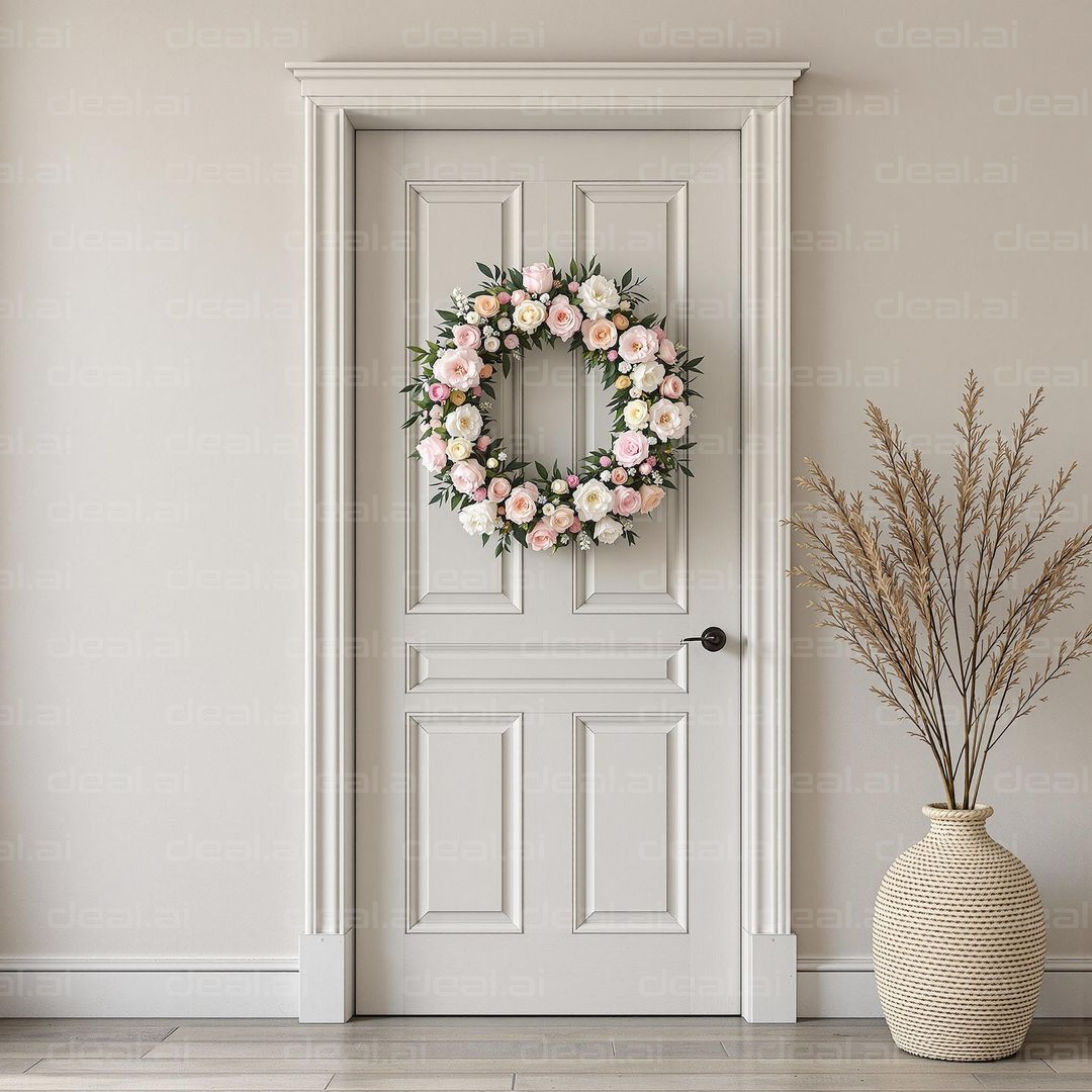 Elegant Floral Door Decor