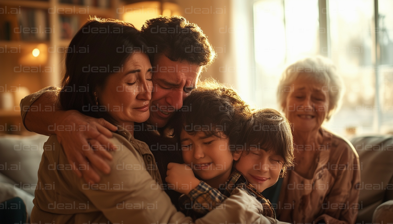 Family Sharing an Emotional Moment