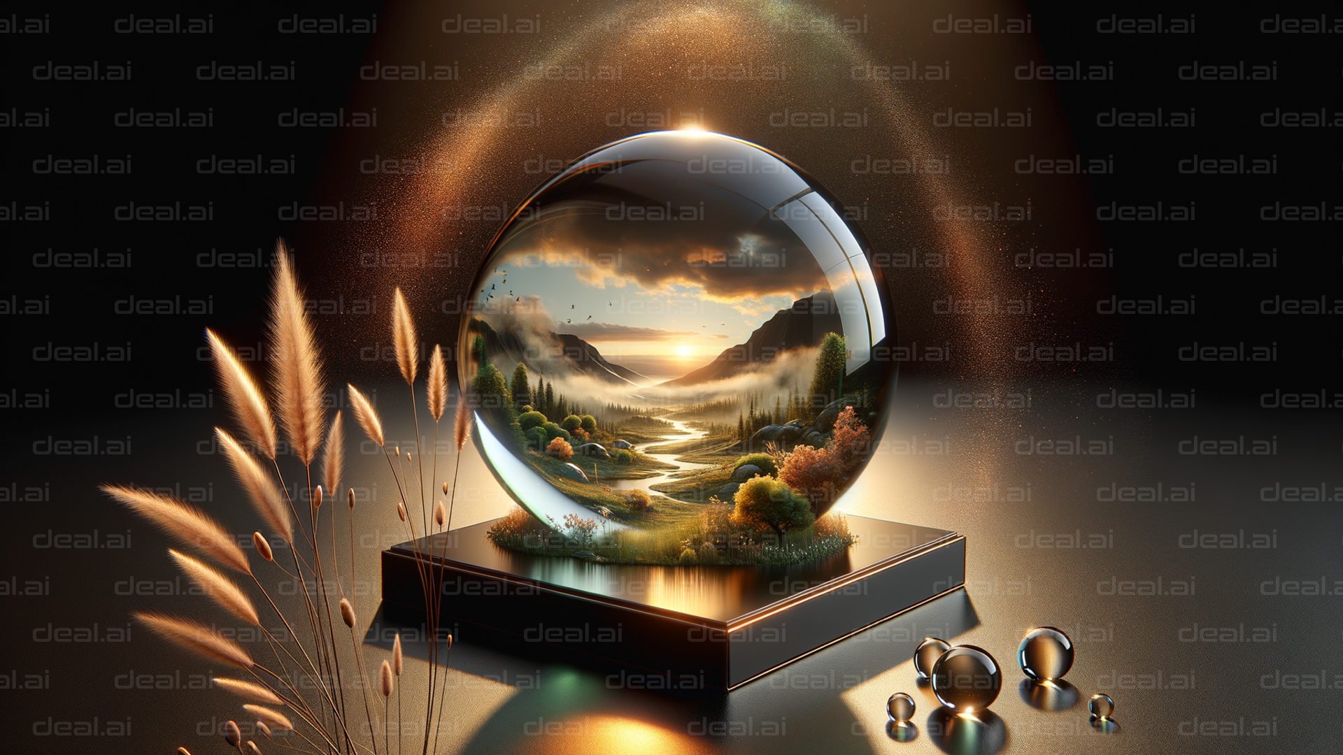 "Enchanted Glass Landscape Globe"