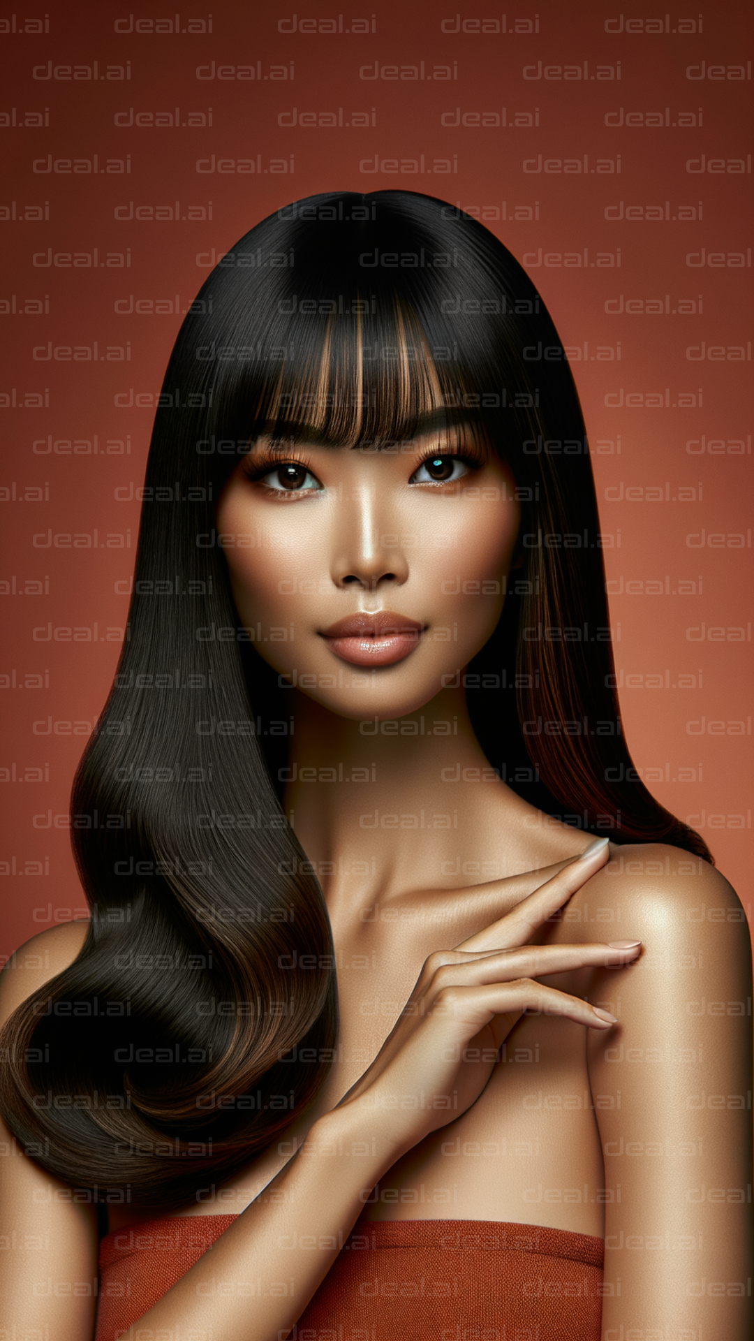 Elegant Portrait with Long, Sleek Hair