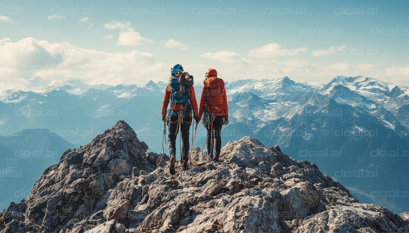 "Couple Reaches Mountain Summit"