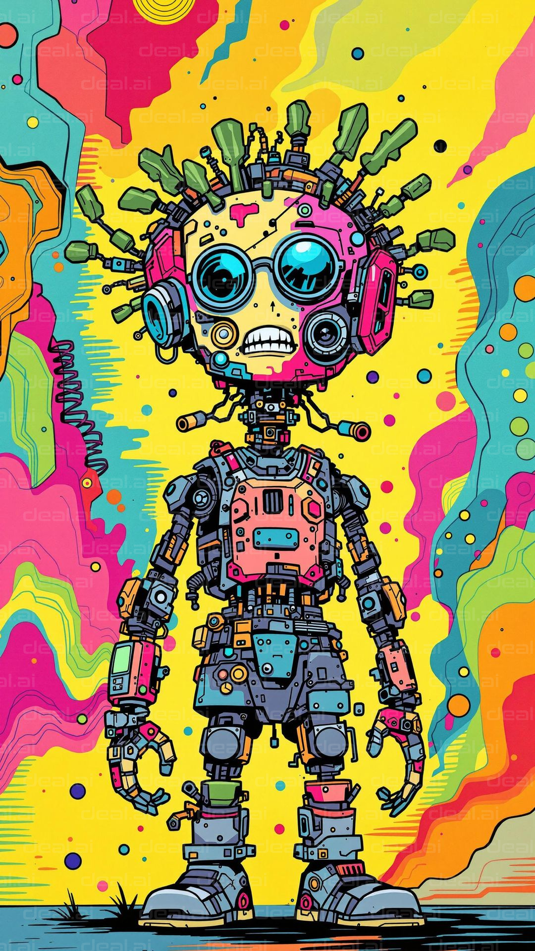 Colorful Steampunk Robot Fantasy