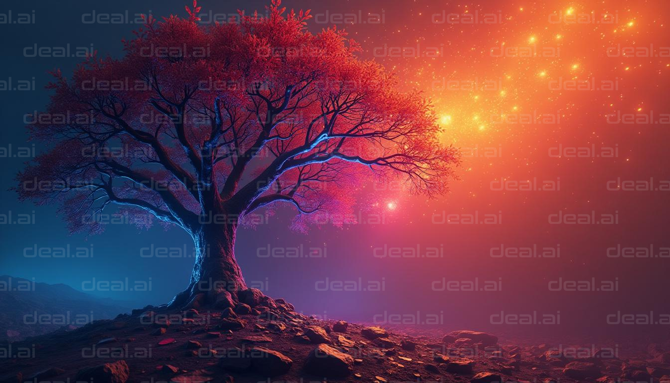 Enchanted Tree in Twilight Glow