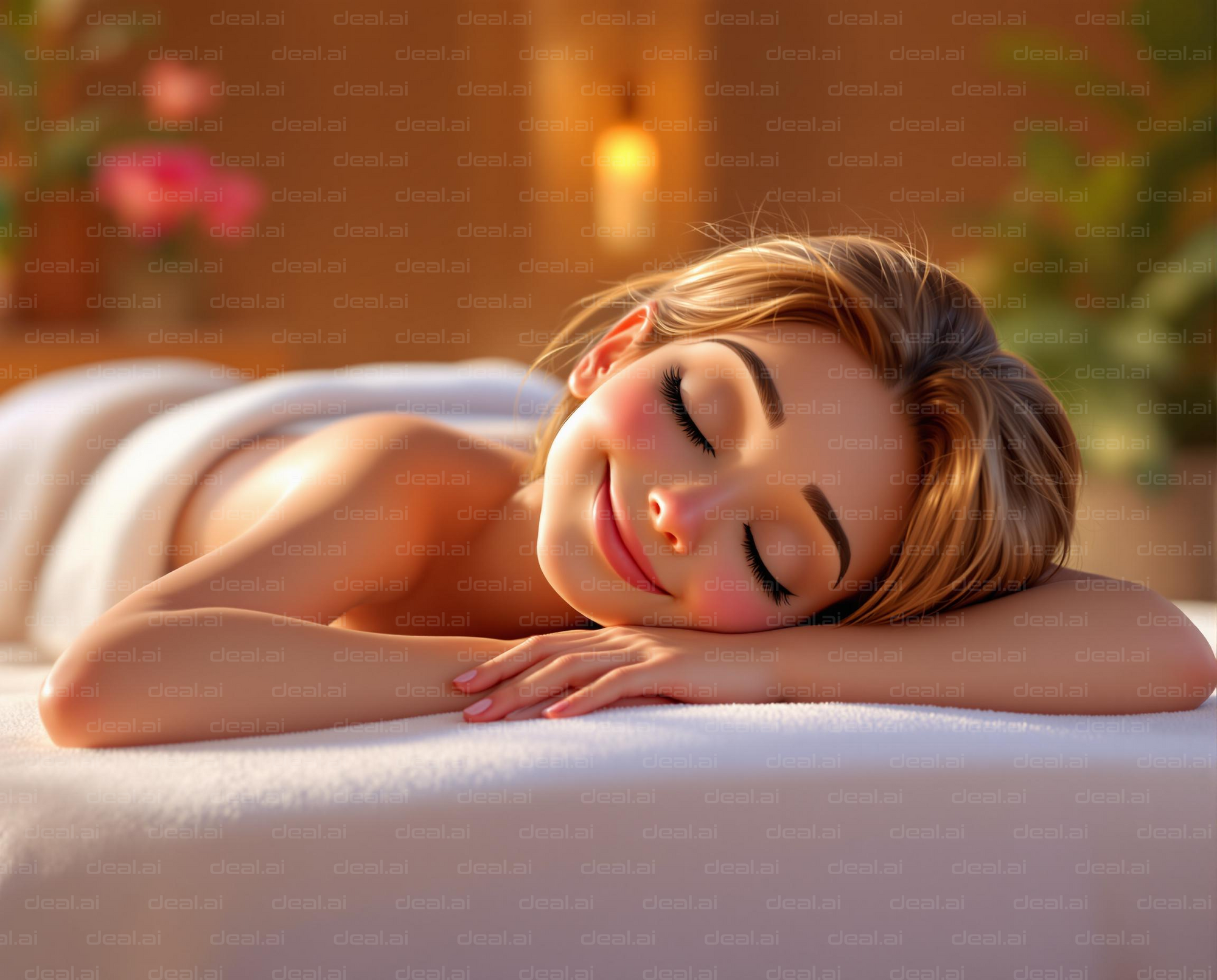Cartoon Blissful Relaxation Scene