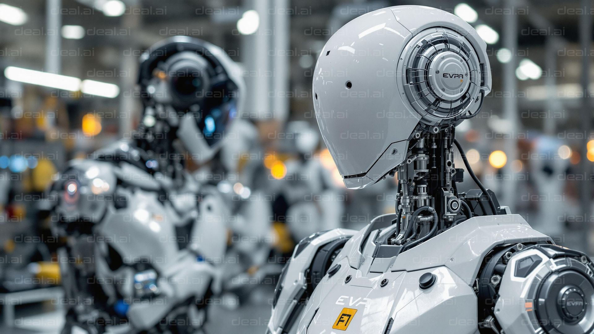 Robots in a Futuristic Factory