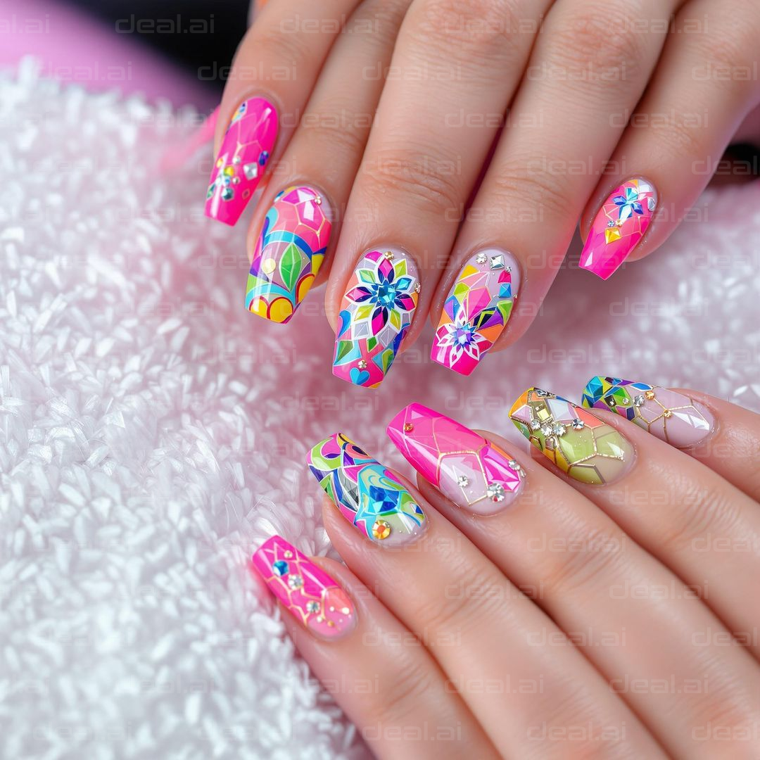 Vibrant Floral Nail Art Design