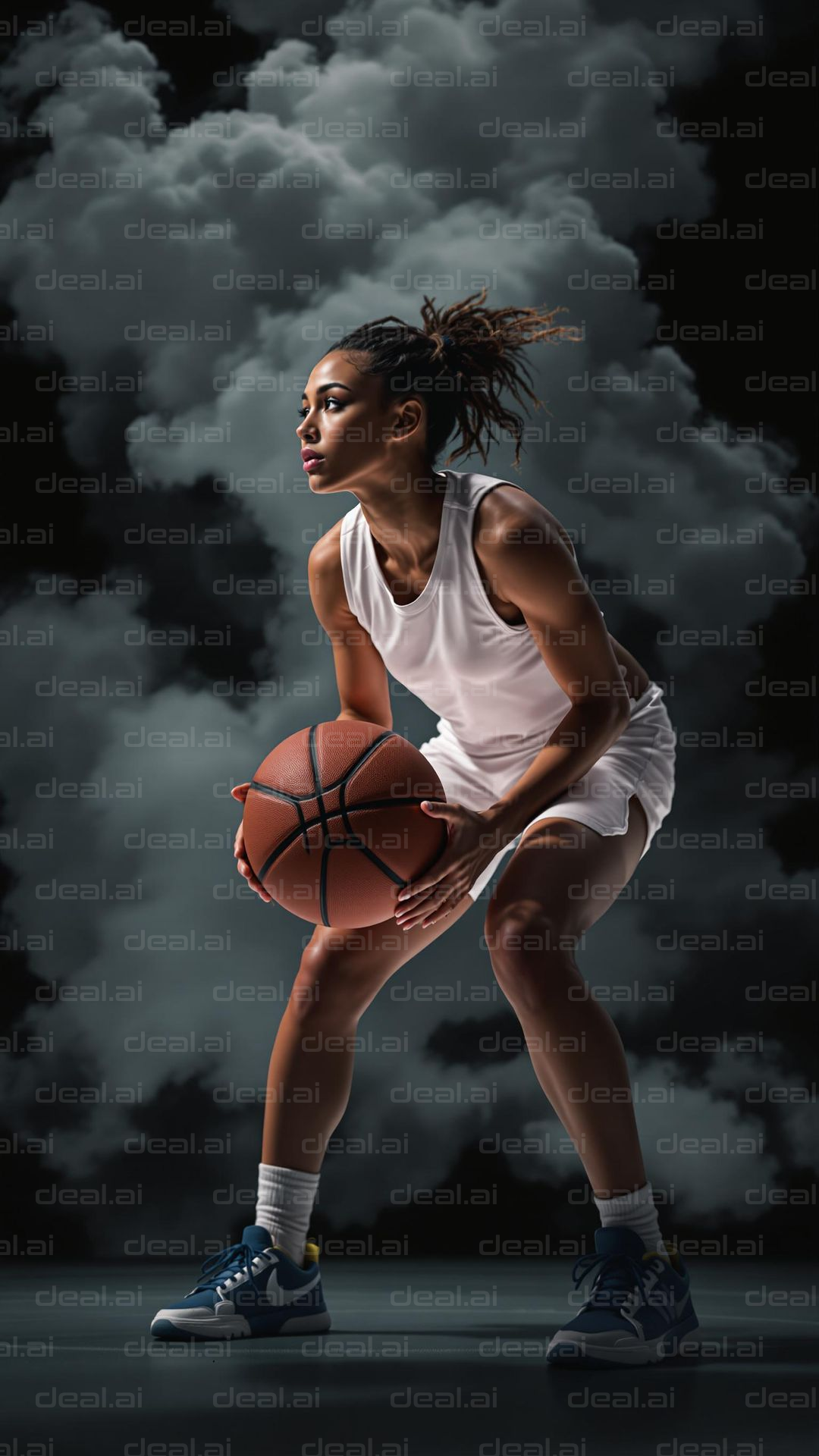 Focused Basketball Player in Action