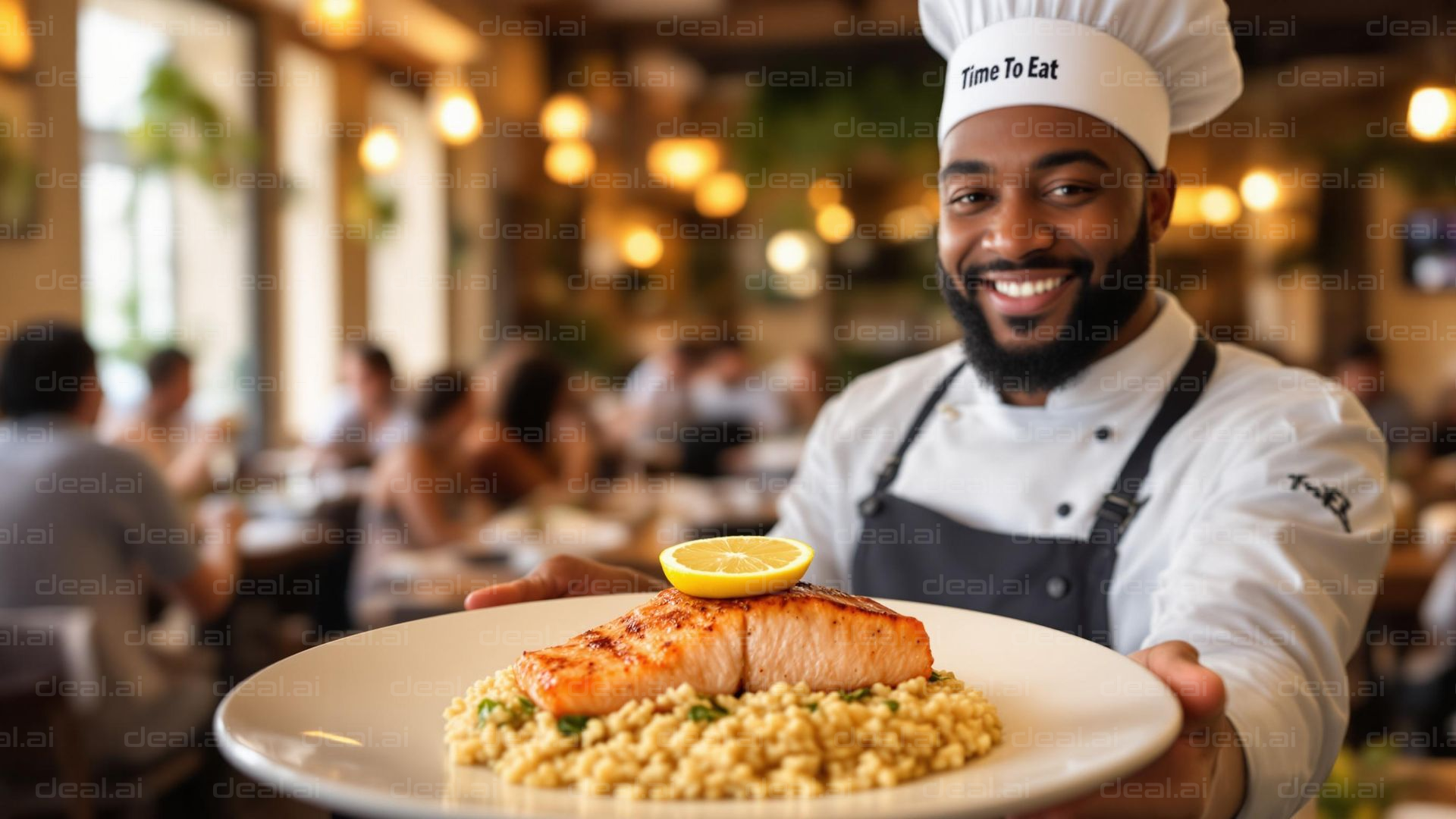 Chef Presents Gourmet Dish