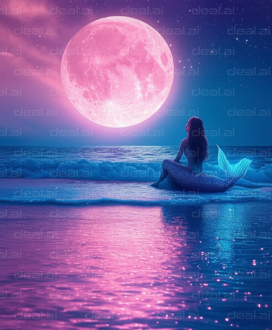 "Mermaid's Moonlit Dreamscape"