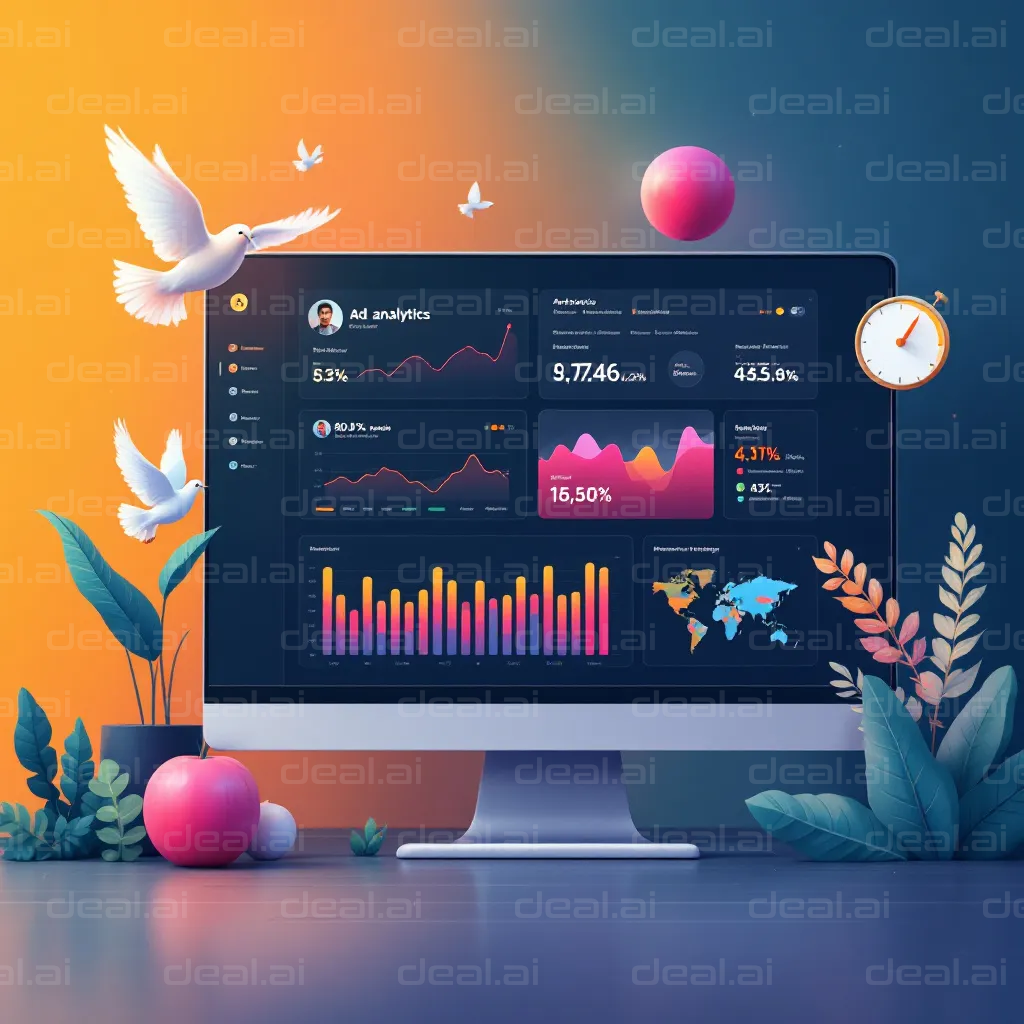 Vibrant Analytics Dashboard Scene