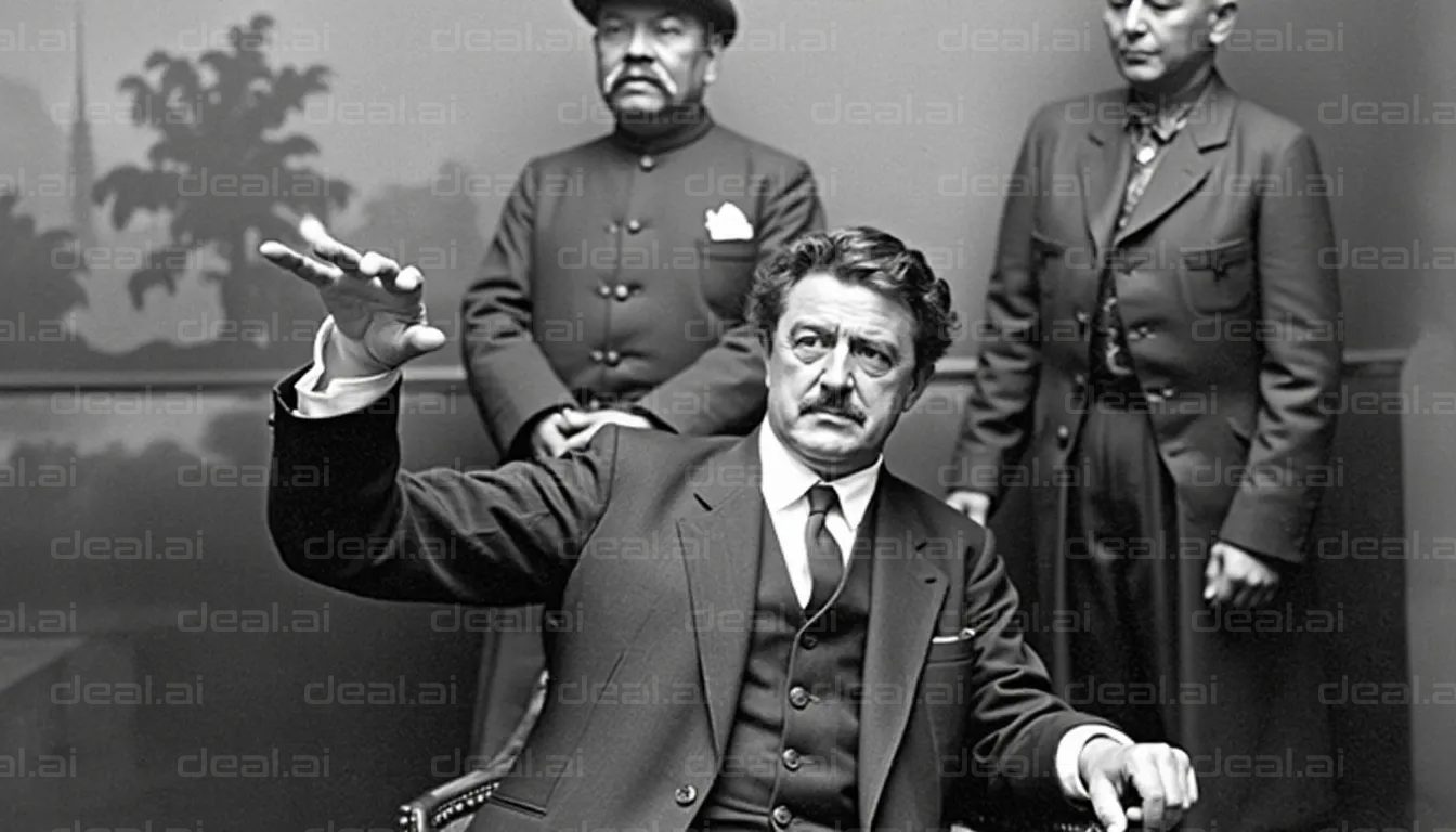 Dramatic Gesture in Suit and Tie