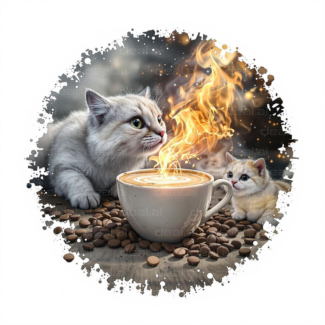 "Fiery Coffee and Curious Cats"