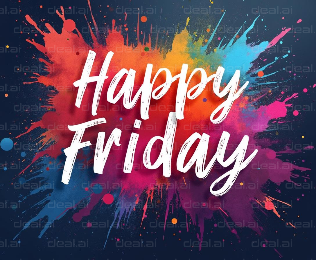 "Colorful Happy Friday Celebration"