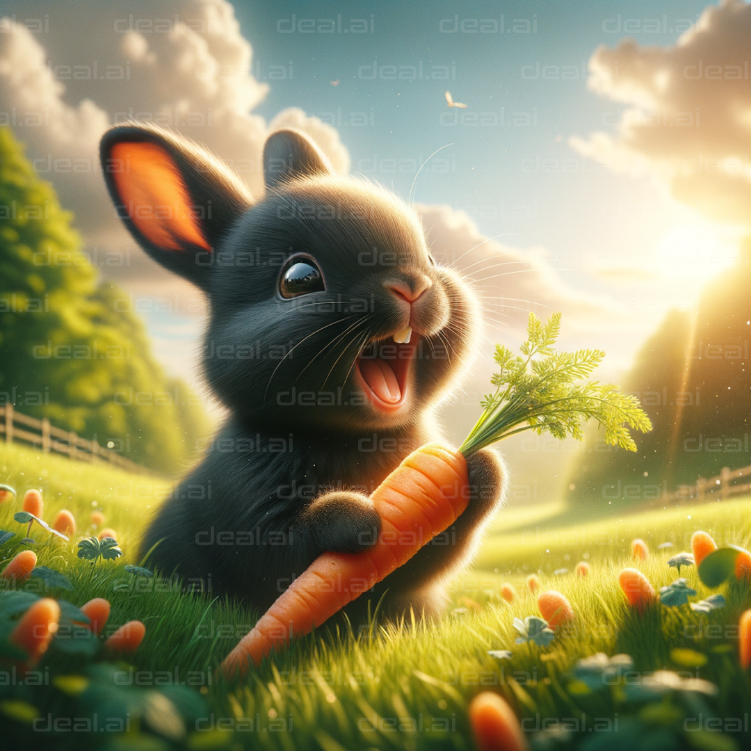 "Bunny Bliss in Carrot Field"