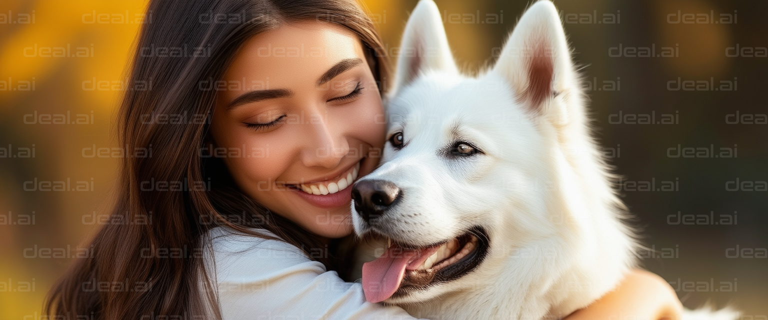 Heartwarming Hug with a Happy Dog