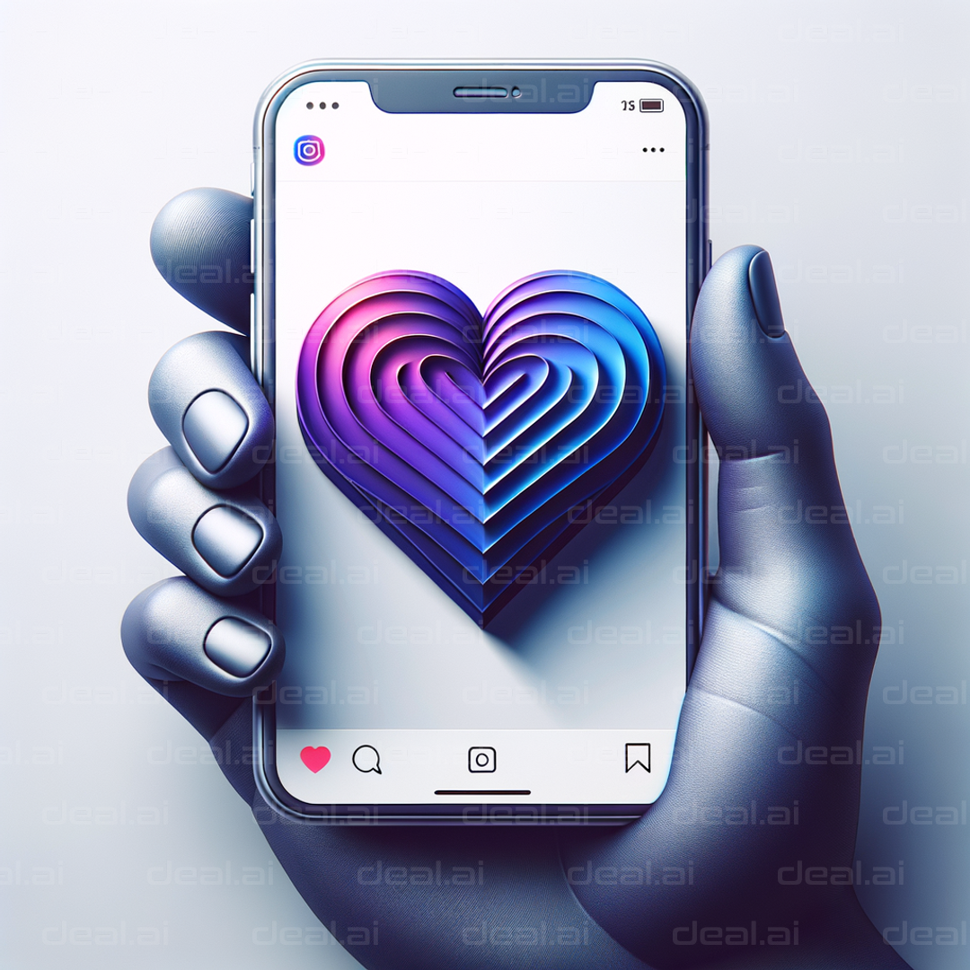 "Digital Love: Heart in Hand"