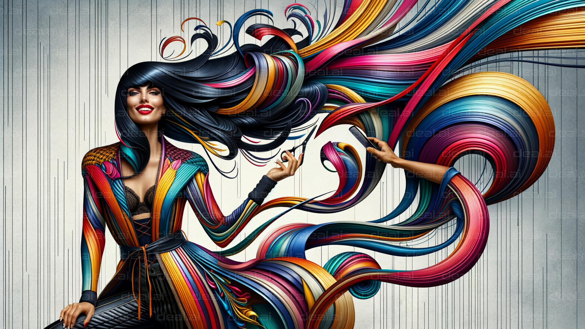 Vibrant Rainbow Hair Artistry