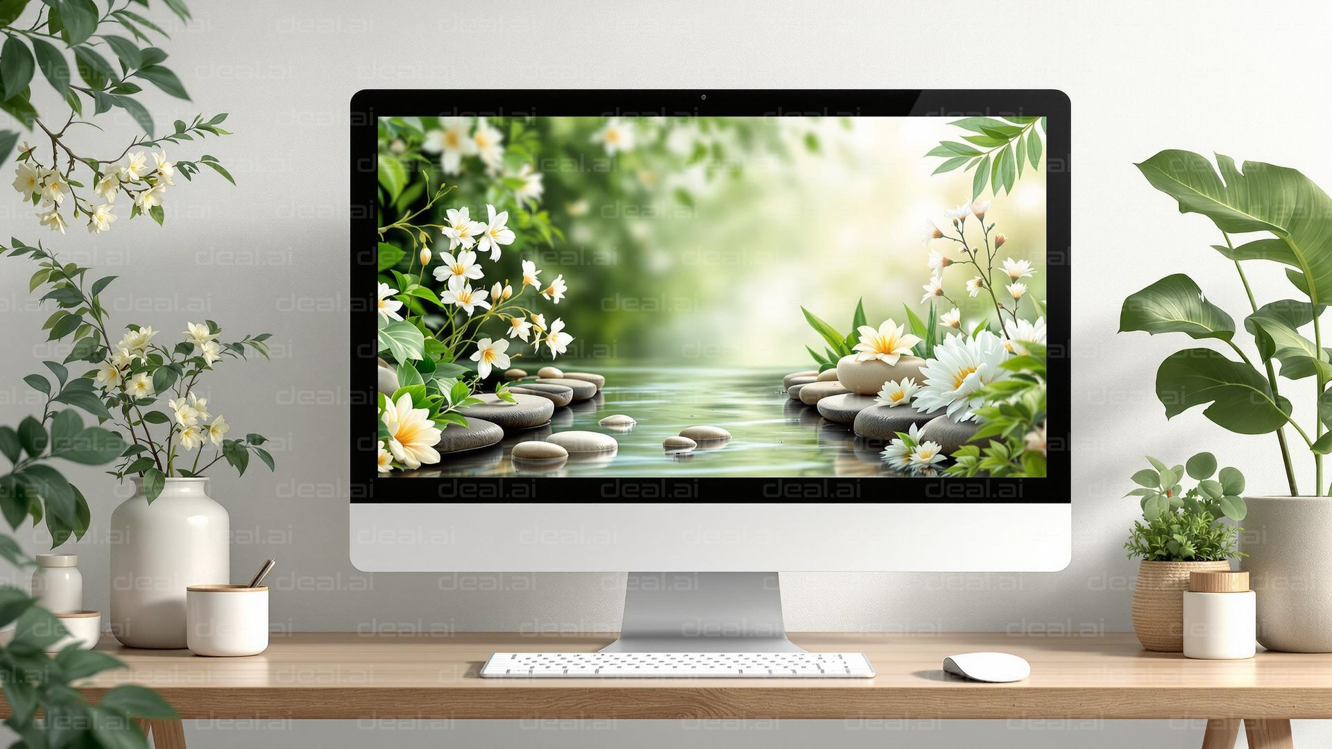 "Serene Nature Desktop Setup"