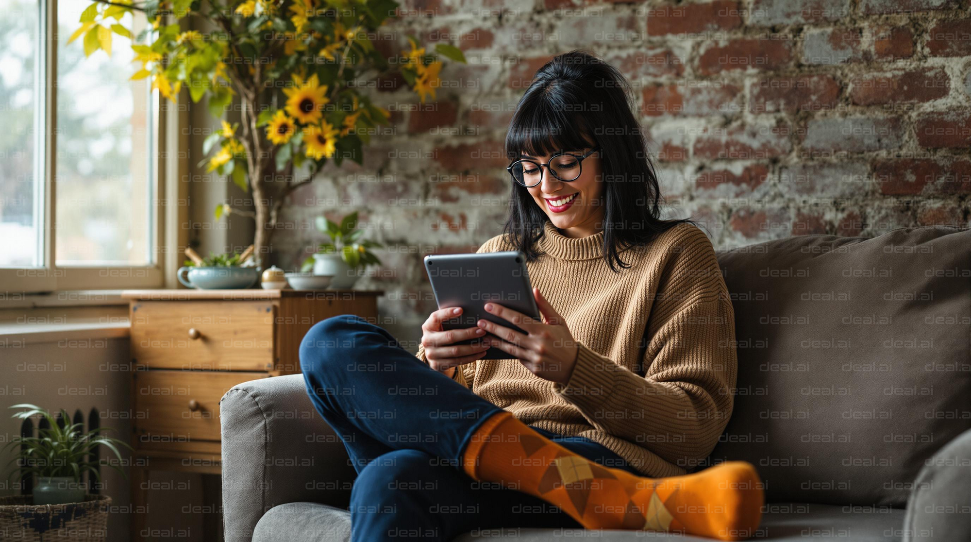 Cozy Reading on the Couch