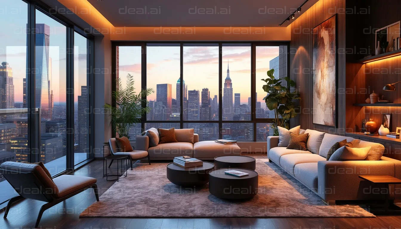 "Luxurious Cityscape Living Room"