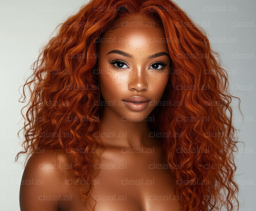 Radiant Beauty with Fiery Red Hair