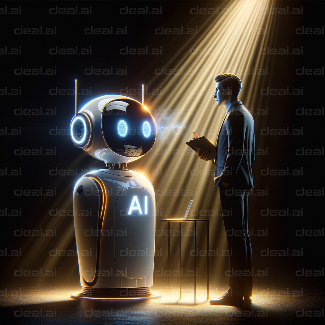 "Futuristic AI Meeting with Businessman"