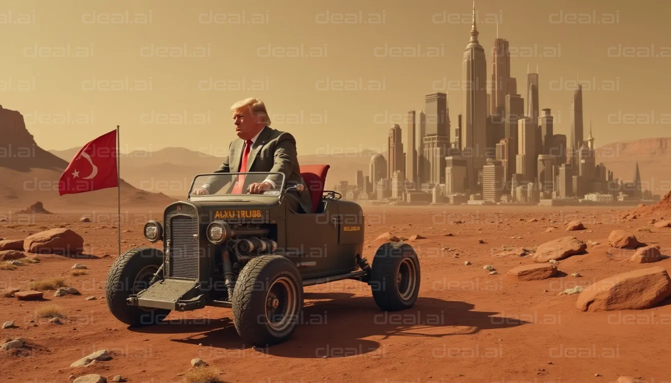 "Futuristic Journey Through a Desert City"