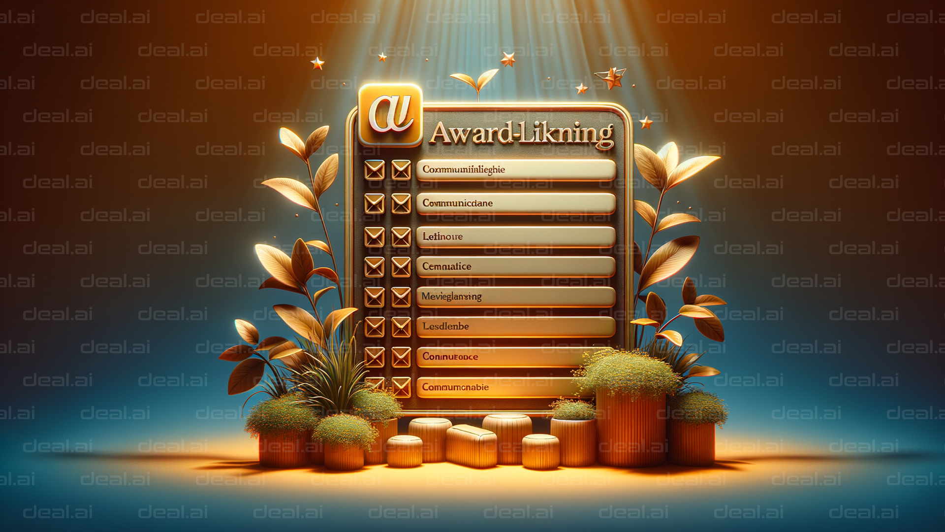 Award List with Golden Background