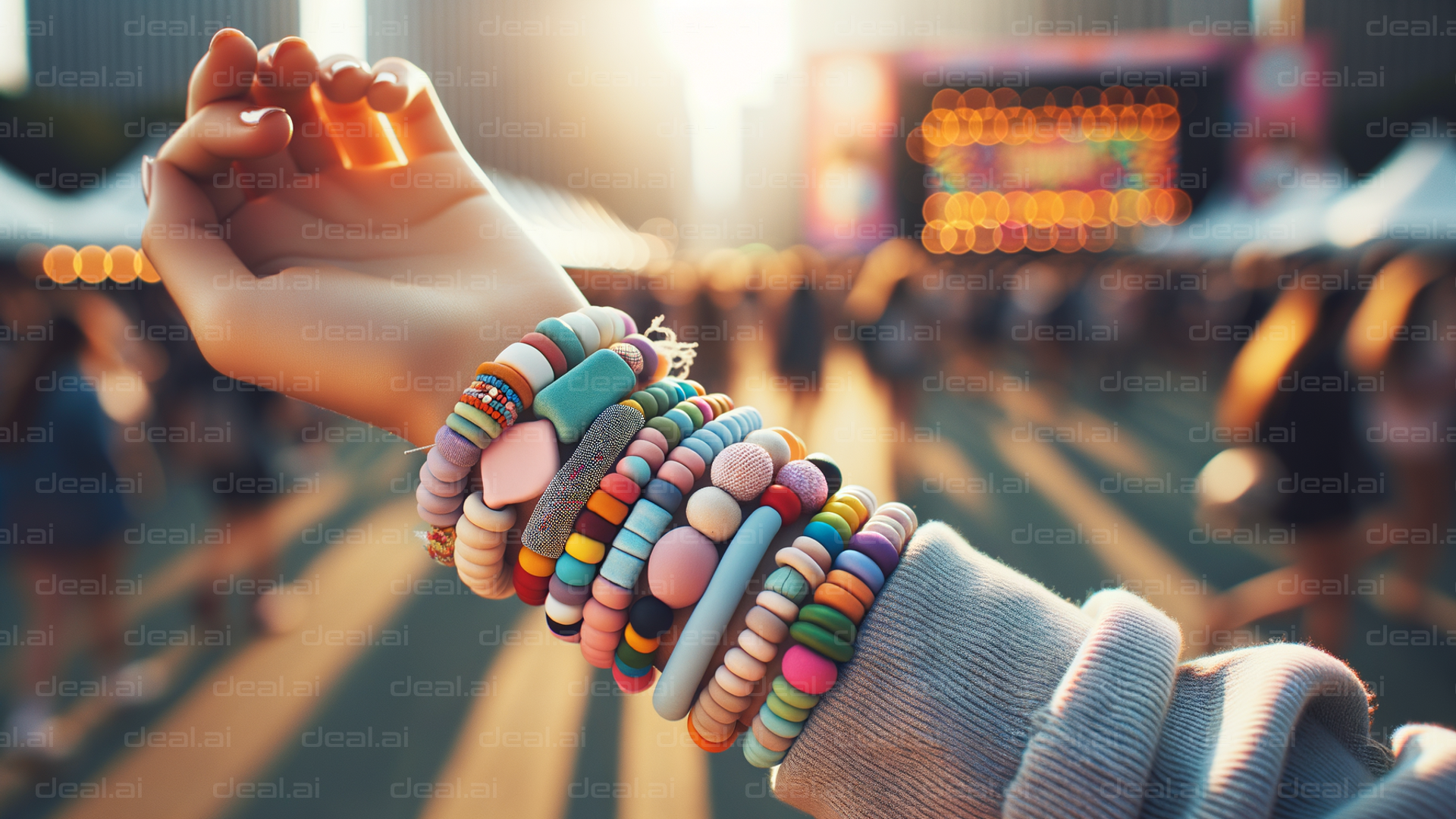 "Bracelets at Festival Sunset"