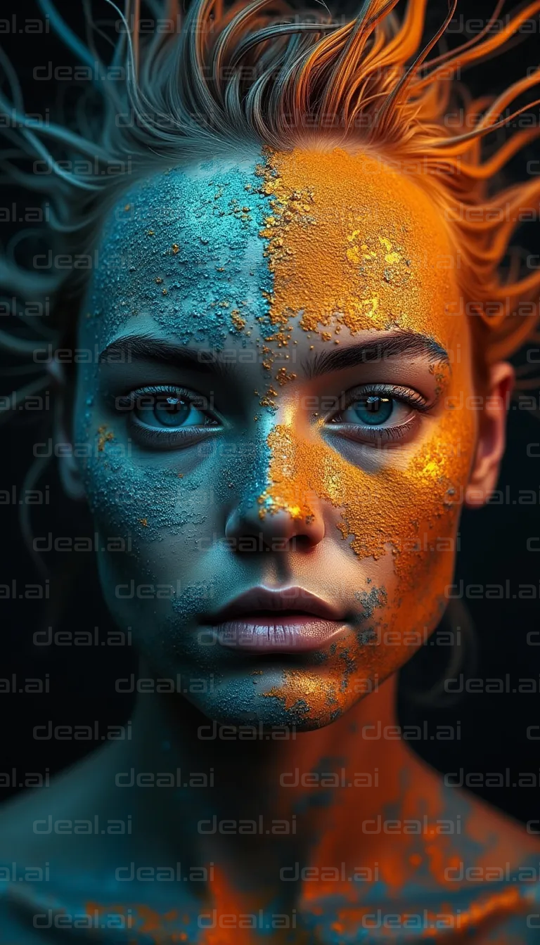 Dual-Toned Abstract Portrait