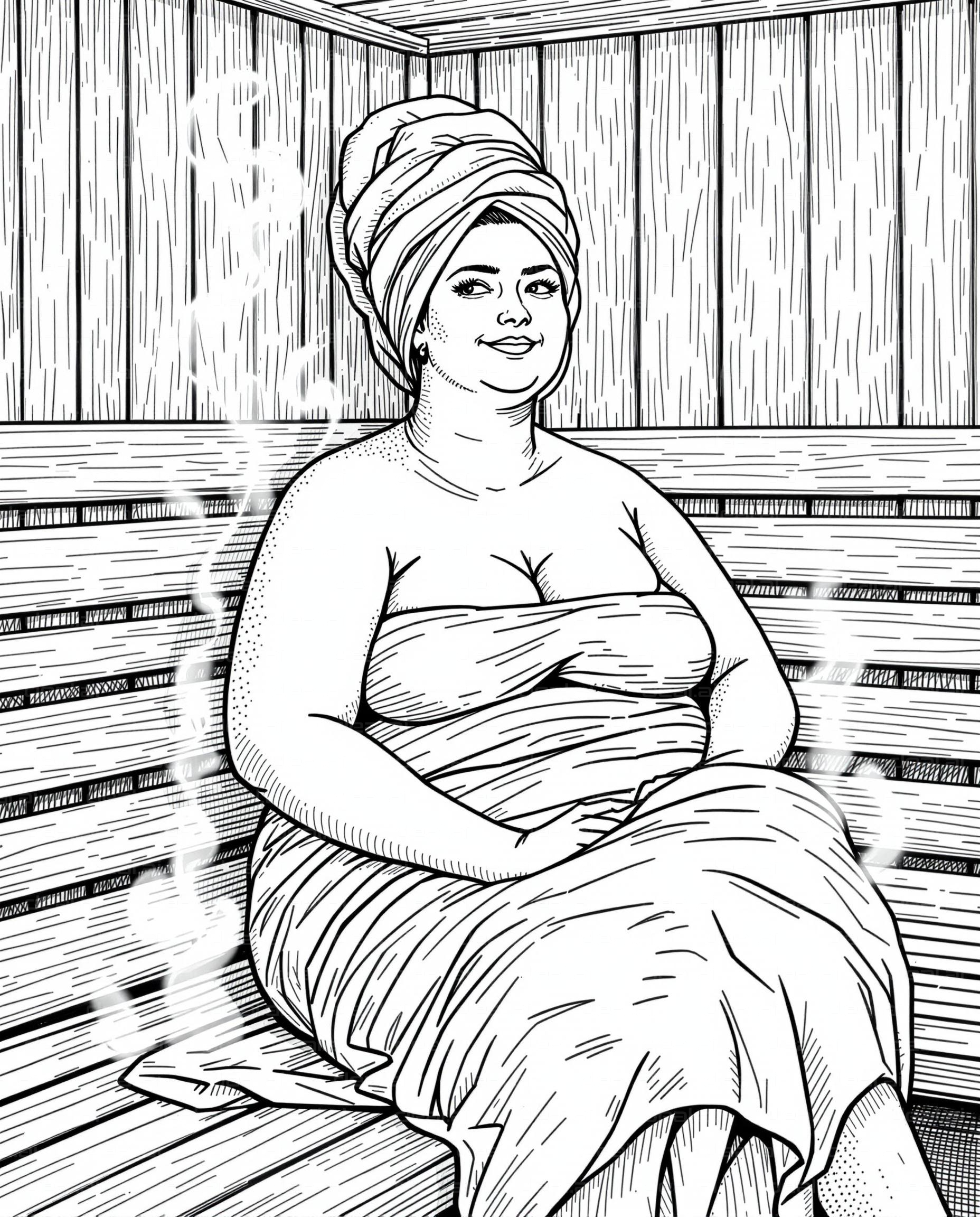 Relaxing Sauna Retreat Illustration