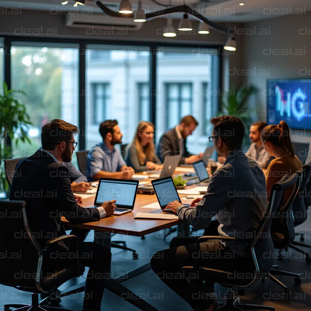 "Team Meeting in Modern Office"
