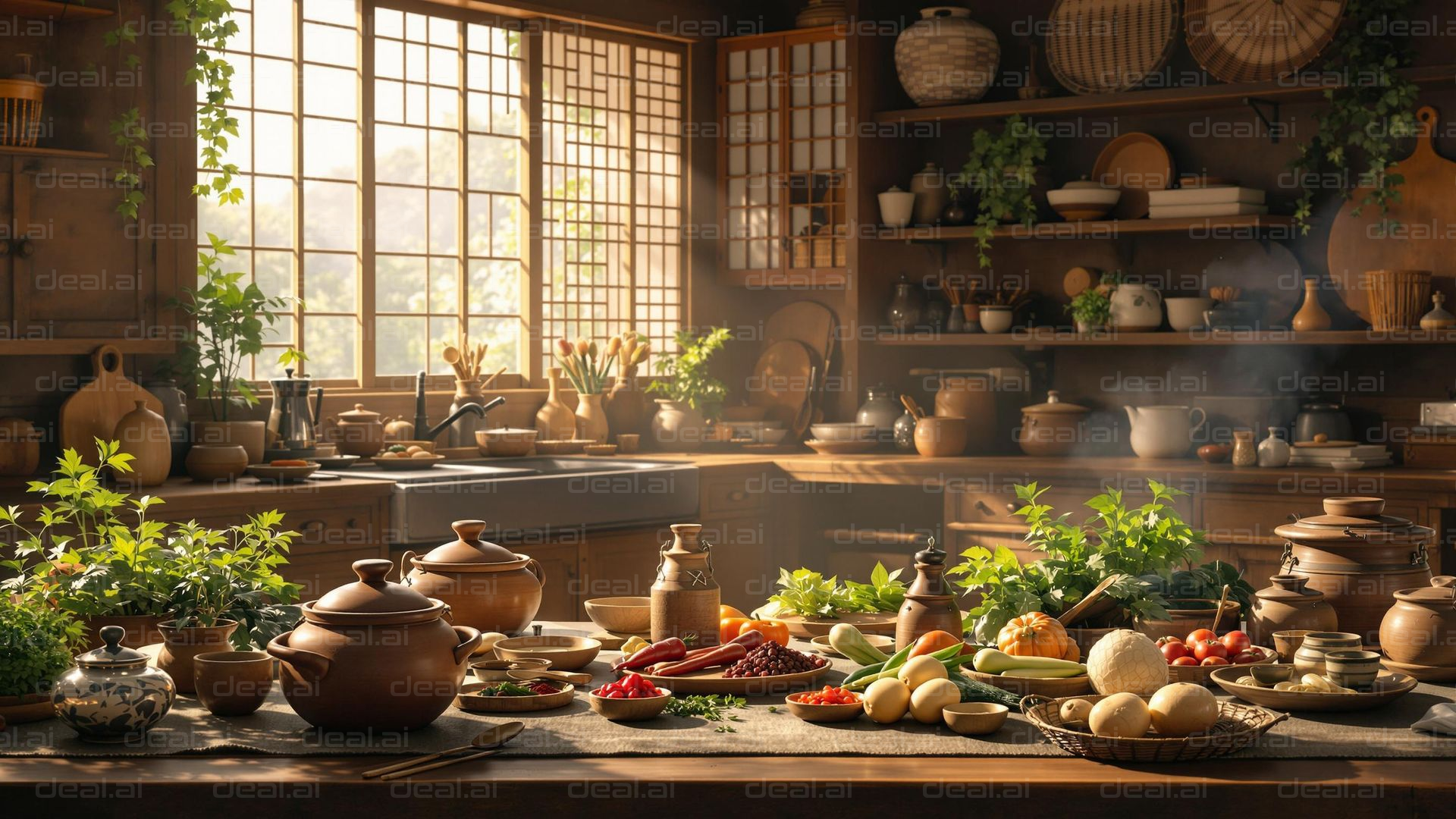 Rustic Kitchen Morning Light
