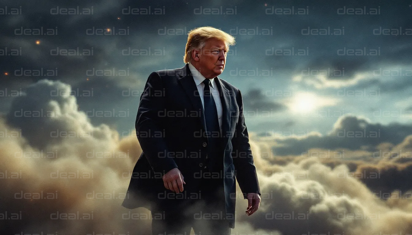 Man in a Suit Among the Clouds